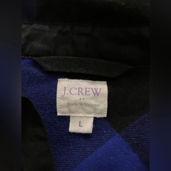 J Crew Blue Buffalo Plaid Flannel Pullover - Picture 4 of 7